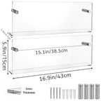 Youeon 2 Pcs Clear Acrylic Magazine Holder Wall Mount, 17 Inch Hanging Magazine Rack with Hardware, Floating Bookshelf Brochure Display Organizer for Home, Office, Reception Area