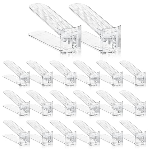 Clear Shoe Slot Organizer, 36 Pack Adjustable Shoe Slots Organizer for Closet Clear Shoe Stackers Shoe Rack Holder Shoes Space Savers for a Pair of Shoes - color: Transparent, size: 36 PACK