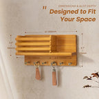 Rebee Vision Farmhouse Pine Wood Key Holder Wall Mount - Rustic Key Holder for Wall with Storage Shelf & 6 Hooks - Mail Holder for Kicthen, Living Room, Bedroom (Yellow) - color: Yellow