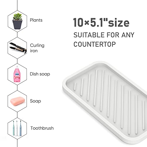 EG-SIPRO Silicone Sink Organizer Tray, WHWH Color, Unisex, 2-Pack - color: Whwh, size: 10×5.2inch