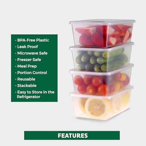 Freshware Food Storage Containers [50 Set] 25 oz Plastic Deli Containers with Lids, Slime, Soup, Meal Prep Containers, BPA Free, Stackable, Leakproof, Microwave, Dishwasher and Freezer Safe - size: 25 oz, 50-Set