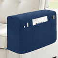 MEHIDFY Sofa Arm Cover, Waterproof Couch Armrest Protector, Anti-Slip Sofa Cover, Remote Holder for Armchair, Recliner Caddy with 3 Pockets for TV Remote, Phone, Pad, Pen, Book(Blue 2pcs) - color: Blue