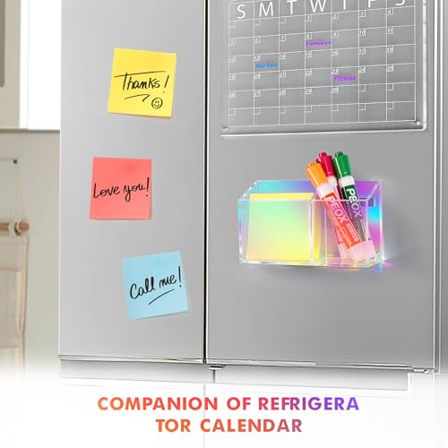BEYGORM Magnetic Dry Erase Marker Holder for Whiteboard,Non-slip Acrylic Magnet Pen Holder for Fridge Refrigerator,Locker Organizer for Work,Locker Accessories,Pencil Cup for Desk(Colorful) - color: Colorful