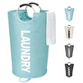 Maxsilan 125L X-Large Laundry Basket, Freestanding Tall Clothes Hamper, Collapsible Laundry Bag, Light Blue - color: Light Blue, size: 125L