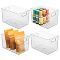 iDesign Storage Bins with Handles - Organizer Bins for Kitchen, Pantry, Bathroom, or Home Office - Set of 4 - Clear - style: Pack of 4