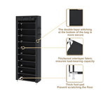 UDEAR 10-Tier Free Standing Shoe Rack Sturdy Shoe Rack Organizer for Closet Entryway Stackable Shoe Shelf with Dustproof Cover,Black - color: Black