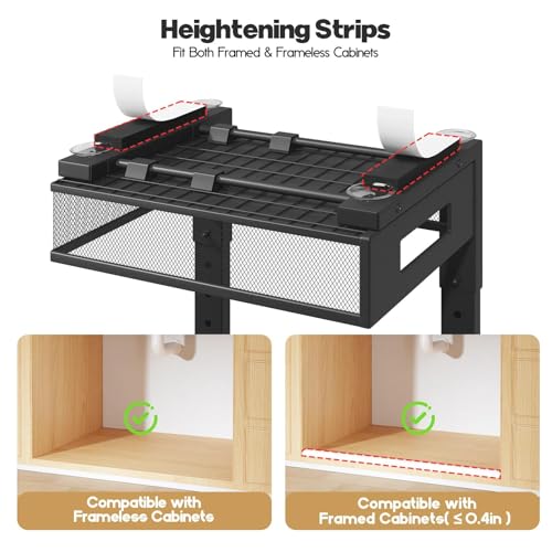 Under Sink Organizer, 2-Tier Dual Pull Out Cabinet Organizer Drawers With Smooth Circular Rail, Large Capacity Metal Mesh Sliding Shelves For Bathroom& Kitchen Storage,Height Adjustable–Black,2 Packs - color: Black, size: 2 Pack-15.9"Dx11.6"-16.7" H