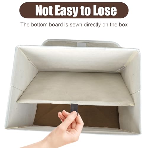 Bagnizer Large 22 Quart Linen Fabric Foldable Storage Bin Cube Organizer Basket with Flip-Top Lid & Handles, Clothes Blanket Box for Home, Office, Closet, Brown & White, 4 Pack 14.6 x 9.5 x 9.5 - color: Brown & White, size: Medium - 4 Pack