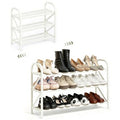 3-Tier Shoe Rack for Closet, 16"-32" Expandable ShoeRackAdjustable for Entryway Closet Doorway SturdyMetal, White - color: White 3 Layers and 3 Tubes