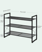 CHOEZON Shoe Rack, 3-Tier Shoe Rack for Closet, Metal Shoe Storage Organizer, Shoe Rack for Entryway, Shoe Shelf with Adjustable Feets, for Entryway, Hallway, Living Room, Bedroom, Black TXJ13BB - size: 30"L x 10.4"W x 22.6"H
