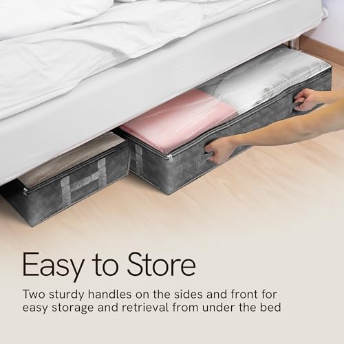 Reli. 90L Under Bed Storage Containers (8 Pack) | Closet Organizer with Clear Window | Underbed Storage Bins for Towels, Sweaters, Linens | Large Organizer for Closet (Gray)