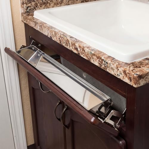 2 Set 25 Inch Stainless Steel Sink Drawer Tip Out Tray Kit Include Tip-Out Sink Trays and Hinges Large Pull Out Storage Organizer for Kitchen Bathroom Base Cabinets - size: 25 Inch