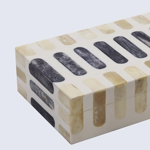 Handicrafts Home Decorative Storage Box 10x6 – Remote Organizer Box with Lid, Modern Decorative Keepsake Box, Boho Shelf Décor, Memory Box for Photos or Letters, Decorative Box for Table Décor - color: PATISSERIE-CARAMEL, size: 10x6x2.5 Inch