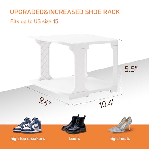 5 Tiers Shoe Rack Organizer for Closet Shoe Holder Storage Narrow Plastic Vertical, Free Standing Shoe Rack Shelf for Entryway Stackable Stability DIY, Beige - color: Beige
