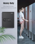 Uniclife 71 Position Key Box, Wall Mount Key Lock Box with Code and Key Lock, Fingerprint Key Cabinet with Anti-Theft Key Drop Slot & Keypad, Keys Safe for Office Hotel & Company - style: Fingerprint Lock