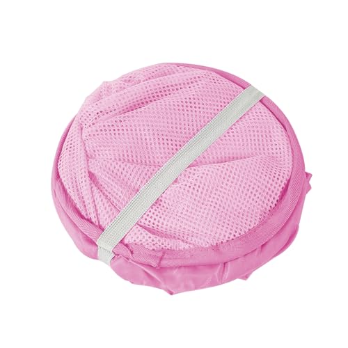 Portable Mesh Pop Up Laundry Hamper Pink Vertical Collapsible Laundry Basket With Strong Handles for Easy Storage, Suitable for Bedroom, College Dorms, Travel, RV - color: Pink
