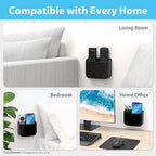TotalMount Hole-Free Remote Holder – Eliminates Need to Drill Holes in Your Wall (for 2 or 3 Remote Controls – Black – Quantity 1)