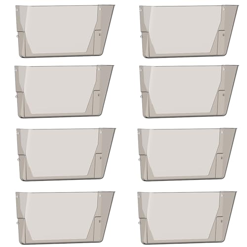 Gawerk Clear Acrylic Single Pocket, Plastic Hanging Wall Mount File Holder for Office Home (Gray, 8 Pack) - color: Gray, size: 8 Pack