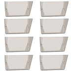 Gawerk Clear Acrylic Single Pocket, Plastic Hanging Wall Mount File Holder for Office Home (Gray, 8 Pack) - color: Gray, size: 8 Pack