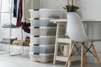IRIS USA 27 Qt Stackable Plastic Storage Bins with Lids, 6 Pack - BPA-Free, Made in USA - Discreet Organizing Solution, Latches, Durable Nestable Containers, Secure Pull Handle - Pearl - size: 27 Qt, style: 6 Pack