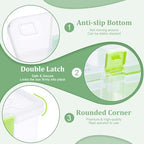 BTSKY Clear Plastic Dividing Storage Box with 4 Compartments Adjustable Storage Bin with Lid Plastic Craft Storage Container Multipurpose Sewing Box Art Supply Organizer, 13.3x8.1x3.4 Inches, Green - size: 13.3x8.1x3.4 Inches-Green