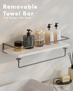 Onlysky Bathoom Shelves, Floaiting Shelves for Bathroom, Set of 3, Bathroom Shelf Wall Mounted (White Grey, 15.7 Inches, 3) - color: White Grey