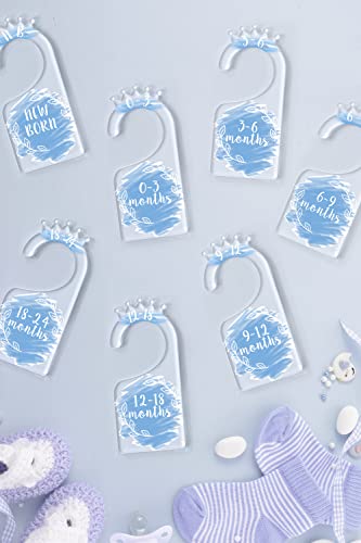OneDream Baby Closet dividers Hanger separators - Set of 7 Baby Clothes dividers for Closet from Newborn to 24 Months, Acrylic Infant Clothes Divider (Blue) - color: Blue