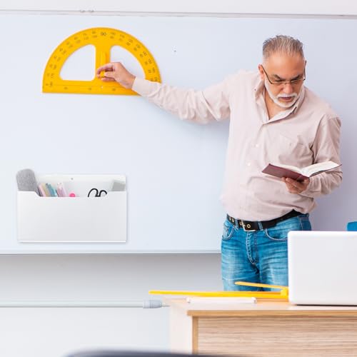 Fuutreo 6 Pcs Magnetic Wall File Organizer Magnetic Wall File Holder Refrigerator Magazine Holder for Mail Letters Paper(White,Horizontal-large) - color: White, size: Horizontal-Large