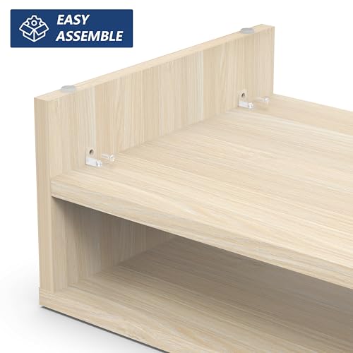 FITUEYES Monitor Stand - 2 Tier Computer Monitor Riser with 21.3 Inch Shelf, Wood Desktop Stand for Laptop Computer Screen, Desk Organization, Office Supplies - color: Oak, size: 21.3“