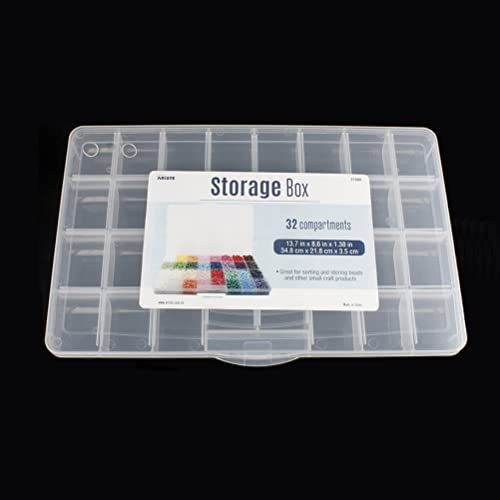 32 Grids Clear Plastic Organizer Box, Craft Storage Container for Beads Organizer, Art DIY, Crafts Jewelry Storage, Fishing Tackles, Rock Collection, 2 Pack - color: 2 Pack