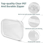 Clear Hard Shell Zipper Cases(3 Packs), Plastic Hard Sided Zippers Pouches Clear Hardshell Pencil Case For Storage, Diaper Bag Organizer Bliss Bins 2*Small/1*Medium