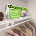 EZ SHELF Closet Shelf with Hanging Rod - 28-48” Expandable, White, Closet Shelves - Strong, Holds 200 lbs - DIY, Easy Install to 2 Side Walls - Alternative to Wire Shelving - color: White, size: 28-48 in