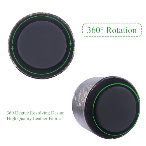 Round Leather Art Supply Organizer,Remote Control Holder,360-degree Rotating Pen Organizer with 4 Compartments(1-Marble Black Gold) - color: 1-Marble Black Gold
