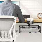 CABTE Desk Cup Holder with Drawer Organizer, Anti-Spill Clip-On Table Cup Hook with 360° Rotation Hidden Storage Box for Office Home Gaming Table (Black) - color: Black
