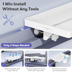 Bedside Shelf for Top Bunk Bed, Bedroom Dorm Room Essential Nightstand for College Student, White Bunk Bed Tray Table with 50LBS Capacity, BedShelf with Cup Holder (Material & Clamping Screw Updated) - color: White (Updated Version)