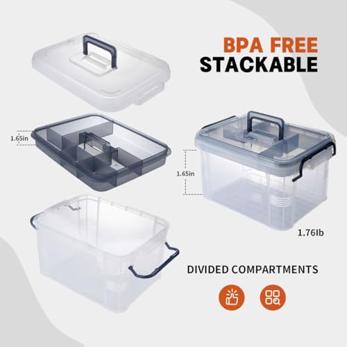 HEY FOLY 15qt Blue Medicine Organizer Storage Box with Tray, Plastic First Aid Box Empty, Thickened Medicine Container Chest, Multipurpose Medical Case with Labels, Blue Medicine Caddy - color: Blue