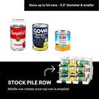 FIFO Can Tracker 4-Pack - 3-Tier Rotating Food Can Organizer for Pantry, Expandable Soda Can Storage for Kitchen, Holds 54 Cans of Food or Soda - size: 4 Pack, style: 54 can