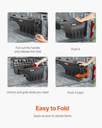VEVOR Truck Bed Storage Box, Lockable Lid, Waterproof ABS Wheel Well Tool Box 6.6 Gal/20 L with Password Padlock, Compatible with Dodge Ram 1500 2019-2021, Passenger Side, Black - size: Passenger Side, style: Dodge Ram