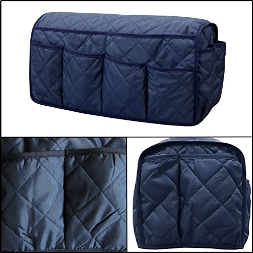 Navy Blue Sofa Armrest Organzier for Recliners Armchair Remote Control Holder with 14 Pockets for Recliners Organizer for Phone ipad Storage Couch Organizer - color: Navy Blue