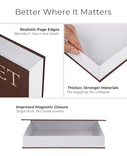 Set of 2 Linen Decorative Books with Hidden Storage – Chic Housewarming & Christmas Gift Idea, Monochrome Faux Book Box for Shelf and Coffee Table Decor (White & Black) - color: Ivory-Black