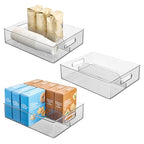 iDesign Divided Pantry Bin with Handles for Pantry, Refrigerator, or Freezer - Set of 3 - Clear - style: Pack of 3