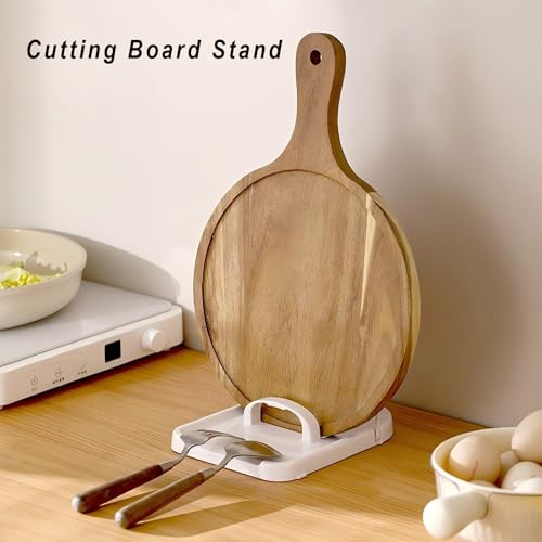 Foldable Pot Lid Holder & Spoon Rest - ABS with Stainless Steel, Non-Slip Silicone Base, Holds Lids & Utensils, Dishwasher Safe, Space-Saving Kitchen Organizer for Countertop