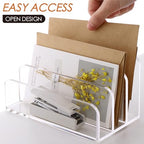 SANRUI 3 Compartments Mail Organizer Letter Holder for Desk ,Vertical Letter Holder,File Sorter Acrylic Desk Organizer Office Supplies,Clear - style: 3 Sections