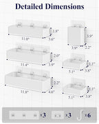 Kitsure Shower Caddy Adhesive - 6-Pack, No-Drilling Shower Shelves with Soap Holder, Toothbrush Holde, 6 Hooks, Rustproof & Stylish Bathroom Organizers and Storage Solution, White, Large - color: White