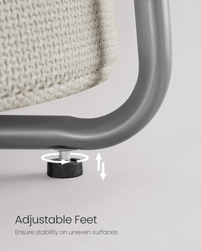 VASAGLE Nightstands, Set of 2 Small Round Side Tables with Fabric Basket, Bedside End Tables, for Bedroom, Cement Gray and Cream White ULCT667G01 - color: Cement Gray + Cream White