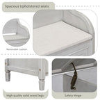 Knocbel Rustic Entry Storage Bench with Hidden Compartments and Removable Cushion, Wooden Entryway Hallway Foyer Shoe Bench Bedroom End of Bed Bench, 250lbs Weight Capacity (Gray Wash) - color: Gray Wash