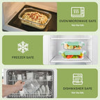 HOMBERKING 8 Pack Glass Food Storage Containers with Lids, Meal Prep Containers, Airtight Bento Boxes with Leak Proof Locking for Microwave, Oven, Freezer and Dishwasher, BPA Free, 5-35oz, light blue - color: Light Blue