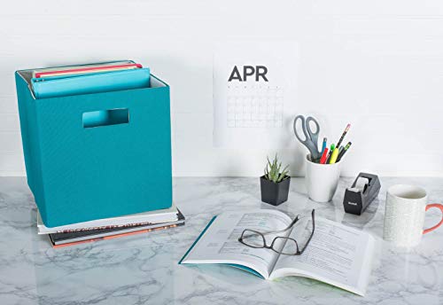 DII Poly-Cube Storage Collection Hard Sided, Collapsible Solid, Large, Teal - color: Teal, size: Large Square, 13x13x13"