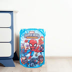 Jay Franco Marvel Super Hero Adventures Pop Up Hamper - Mesh Laundry Basket/Bag with Durable Handles - Features Spiderman, Iron Man, Captain America & Thor (Official Marvel Product) - color: Super Hero Adventures