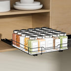 BOIVSHI Pull Out Spice Rack, Slide Out Spice Rack for Cabinet, Spice Organizer for Kitchen and Pantry, Fits Spices, Sauces, Canned Food (10.5''Wx10.5''Dx2.5''H) - size: 1 Tier,10.5''Wx10.5''Dx2.5''H